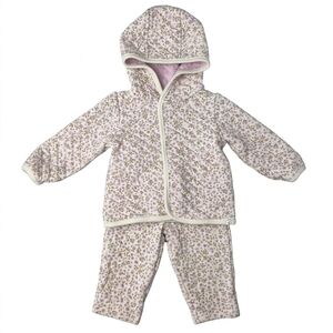 Little Planet by Carter’s Organic Quilted 2pc Floral Hooded Set 9M